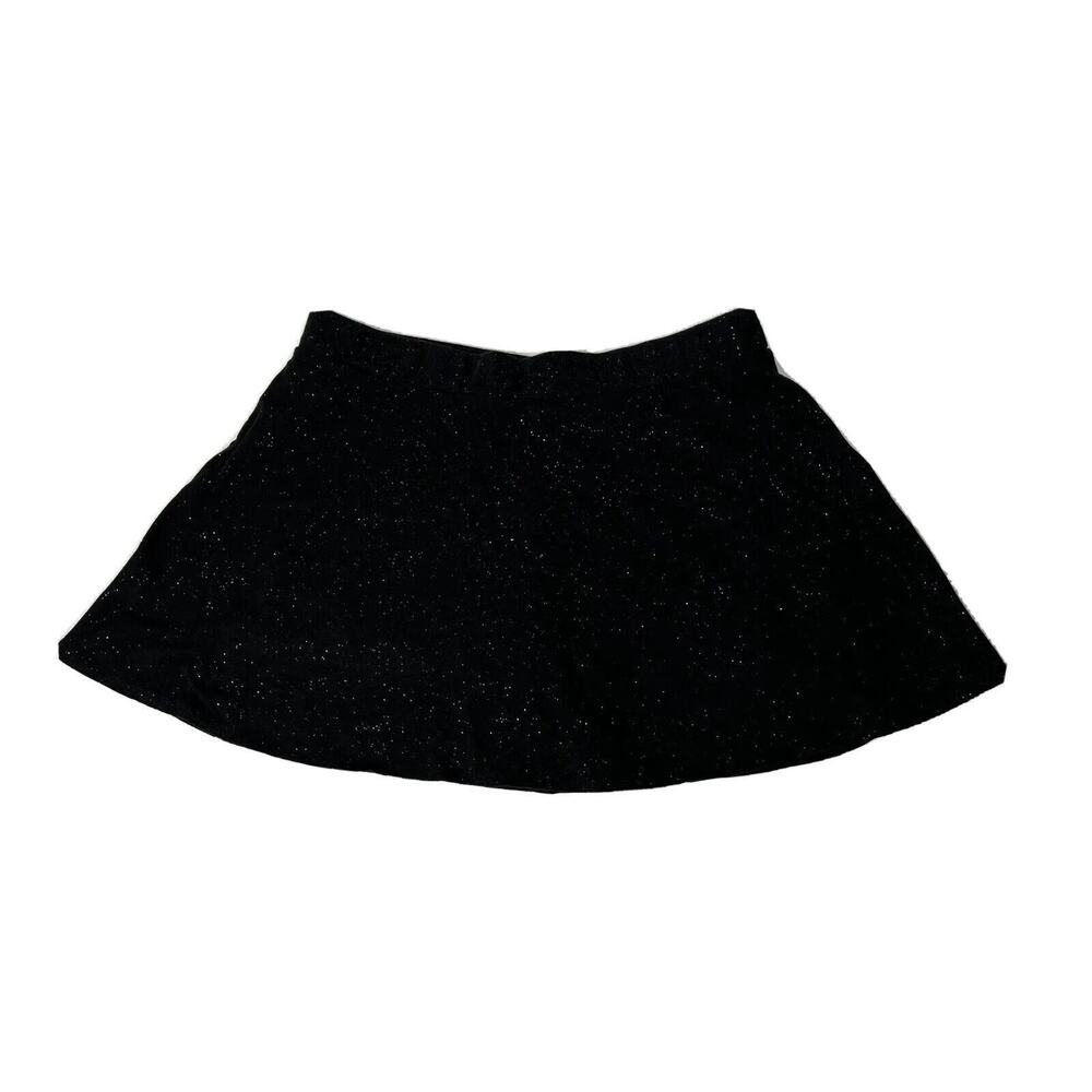Girls Glitter Shimmer skirt Plus Size 18.5 cotton Black Elastic Waist Total Girl